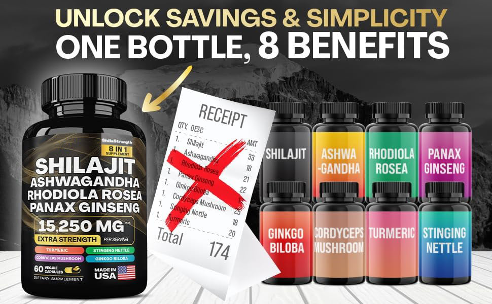 Shilajit Ashwagandha Rhodiola Rosea Panax Ginseng