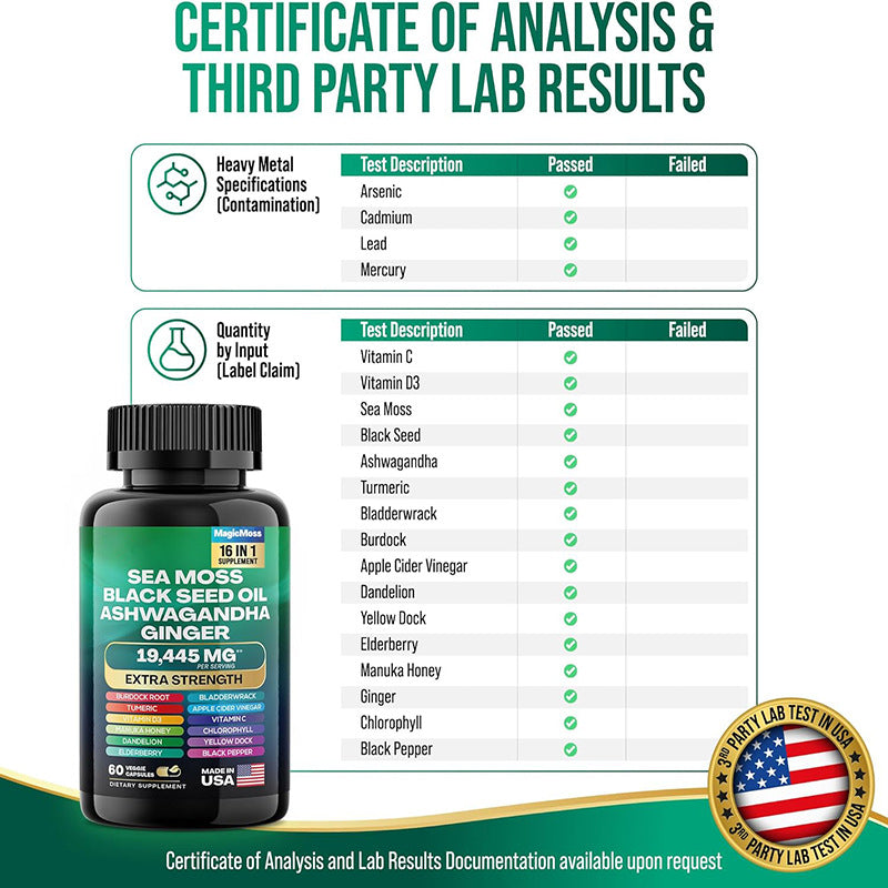 Sea Moss Black Seed Oil Ashwagandha Ginger