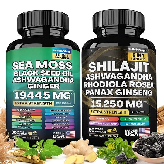 Sea Moss Black Seed Oil Ashwagandha Ginger