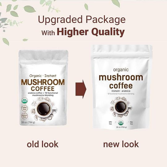 Organic Instant 10 in 1 Mushroom Coffee Powder,1 lb