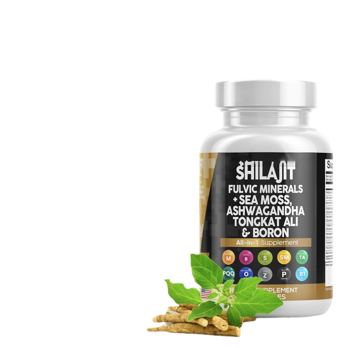 Shilajit Fulvic Minerals+Sea Moss, Ashwagandha Tongkat Ali & Boron